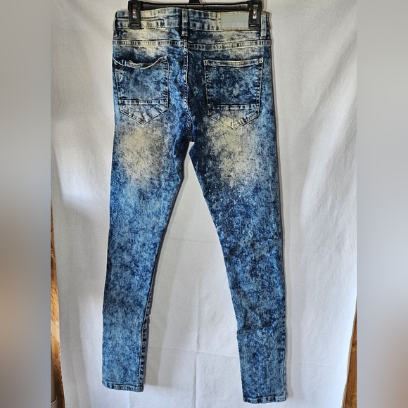 WT-02 29"x32" Blue acid wash super skinny jeans - Picture 4 of 4